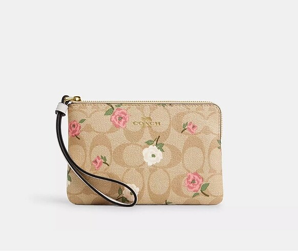 Orijinal Coach çiçeklı Cüzdan wristlet