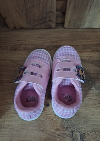 Kız Çocuk Pembe Kareli Cırt Cırtlı Spor Ayakkabı - Görsel 2