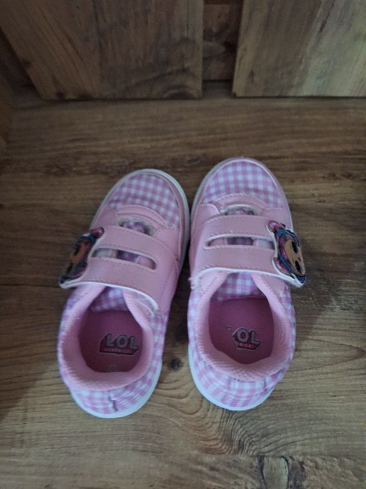 Kız Çocuk Pembe Kareli Cırt Cırtlı Spor Ayakkabı - Görsel 2