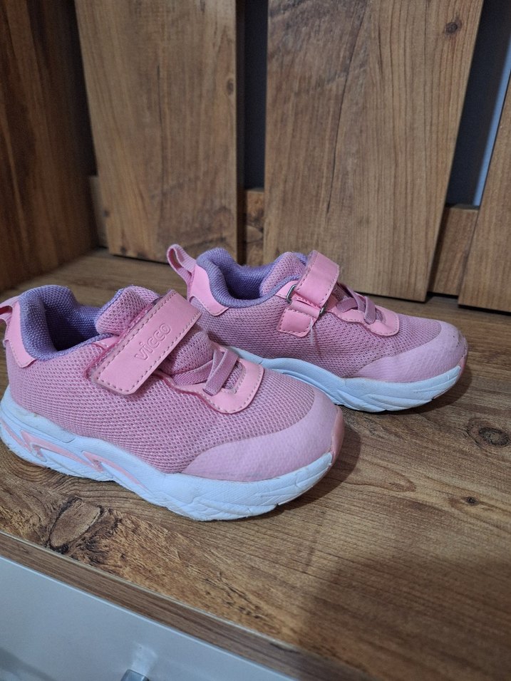 Kız Çocuk Pembe Cırtlı Spor Ayakkabı vicco ışıklı - Görsel 3