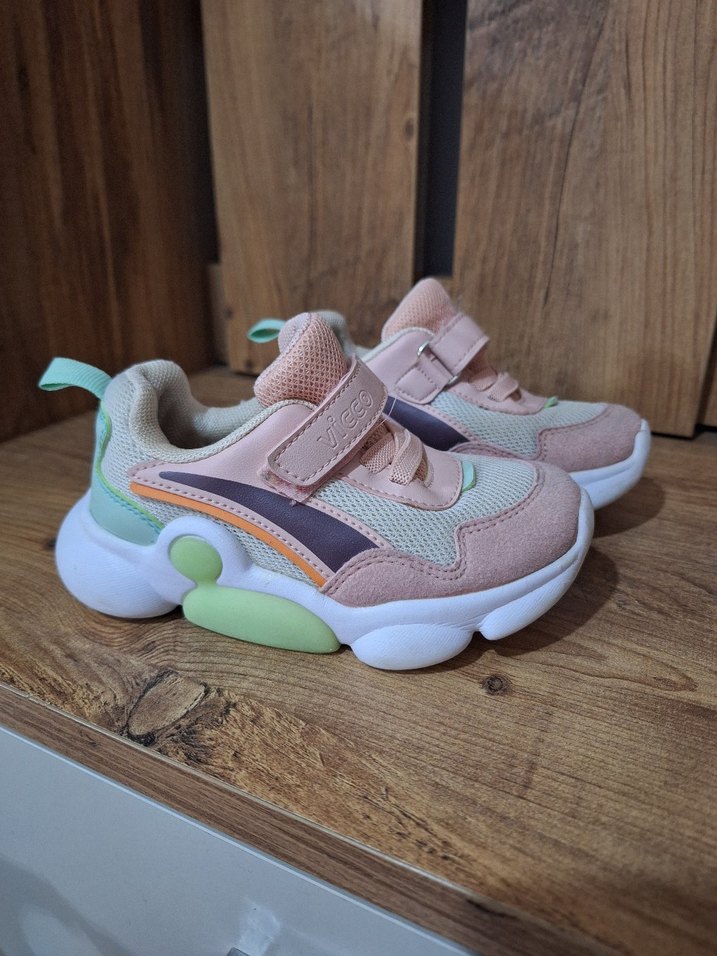 Kız Çocuk Pembe Cırt Cırtlı Spor Ayakkabı vicco - Görsel 4
