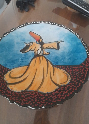 Beyaz Desenli Tabak - Derviş İmzalı - Görsel 2