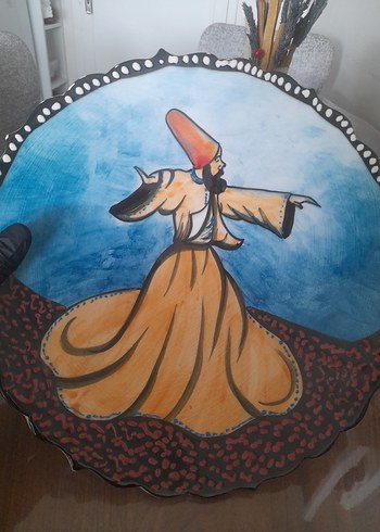 Beyaz Desenli Tabak - Derviş İmzalı - Görsel 3