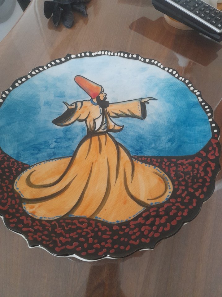 Beyaz Desenli Tabak - Derviş İmzalı - Görsel 2