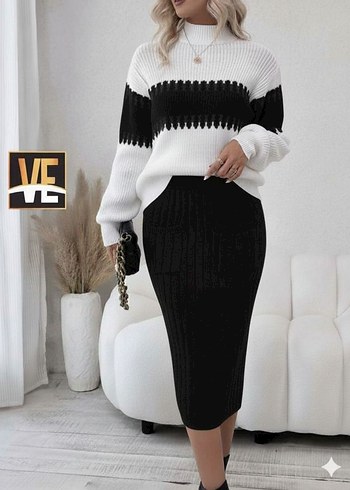 Bej Uzun Kollu Triko Elbise - Görsel 3