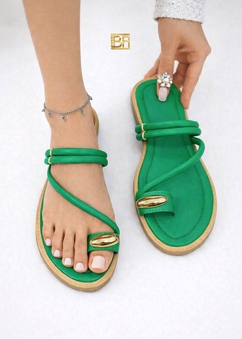 Kadın Parlak Kahverengi Bohem Stiletto Sandalet - Görsel 3