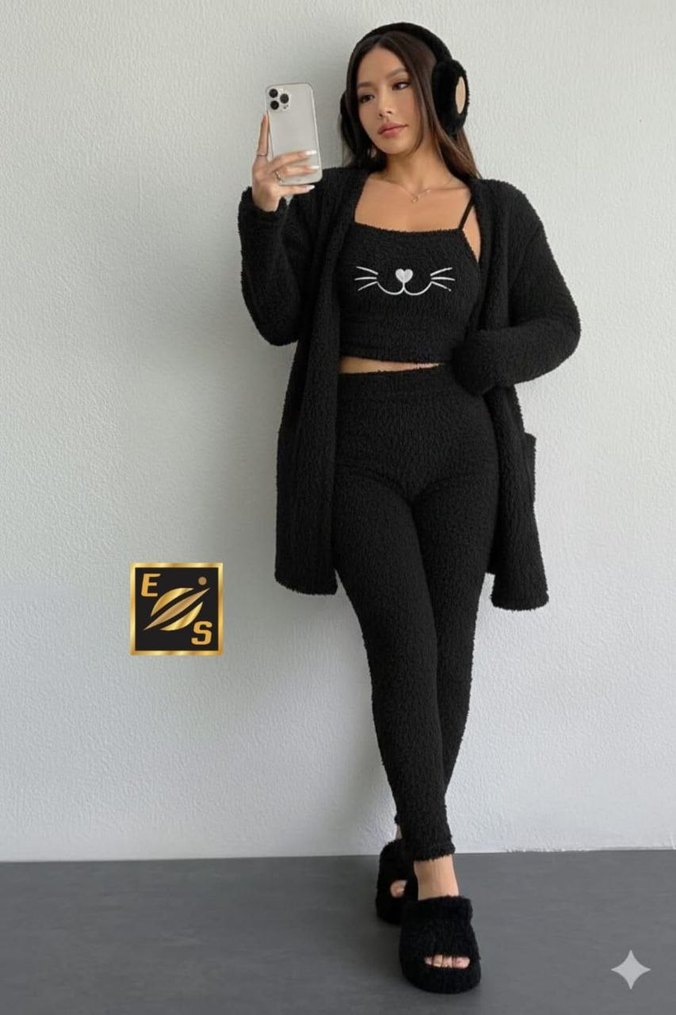 üçlü pijama takımı - Görsel 2