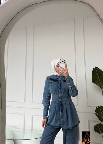 Kadın Denim Takım - Normal Boy, Uzun Kollu - Görsel 3