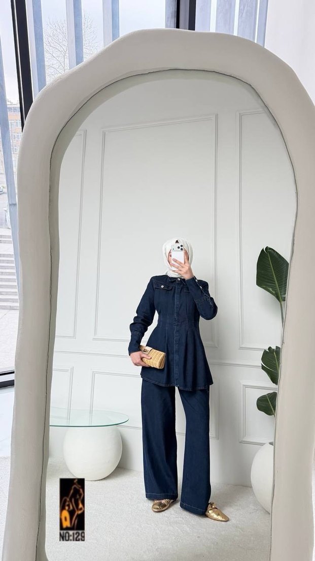 Kadın Denim Takım - Normal Boy, Uzun Kollu - Görsel 4