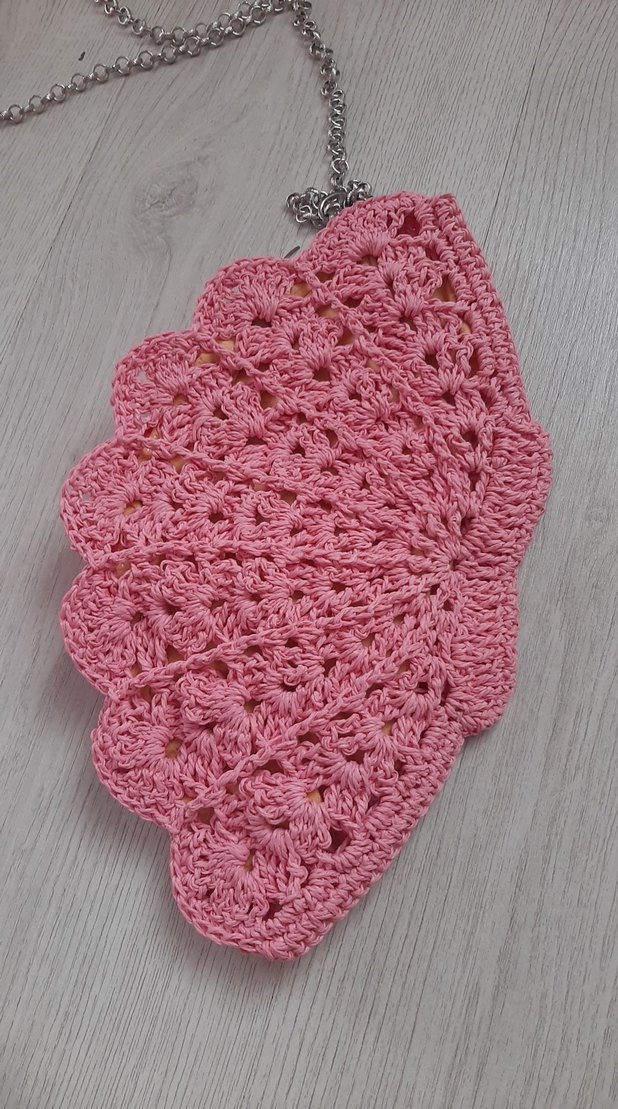 Boncuk İşlemeli Pembe Örgü Bohem Çanta - Görsel 3