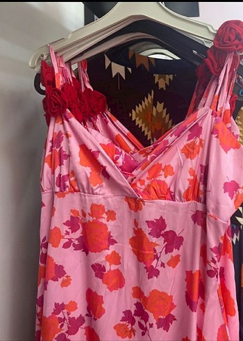 Saten kadın şık elbise - Görsel 2