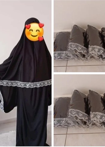 Drapeli Siyah Uzun Tesettür Elbise