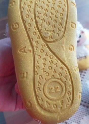 Kız Çocuk Sarı Peluş Nakışlı Terlik - Görsel 4