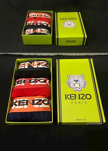 Kenzo 3lü renkli Premium Erkek Boxer
