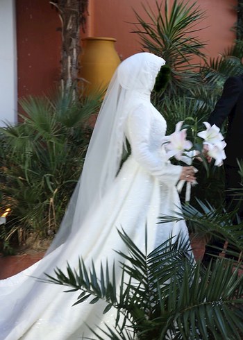 Uzun Kollu Beyaz Prenses Gelinlik - Görsel 2