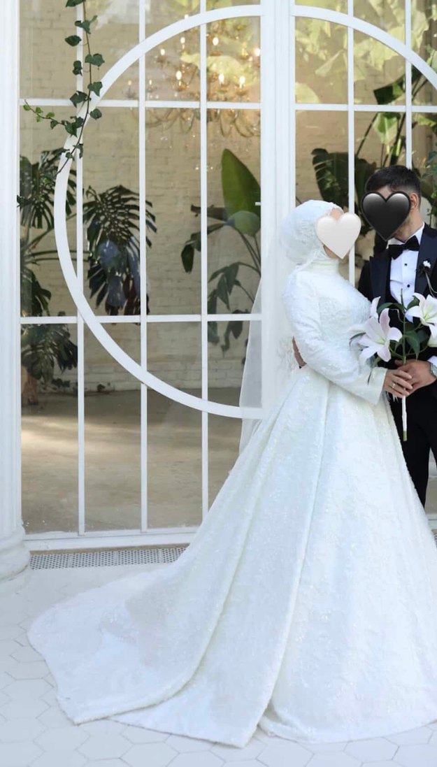 Uzun Kollu Beyaz Prenses Gelinlik - Görsel 3