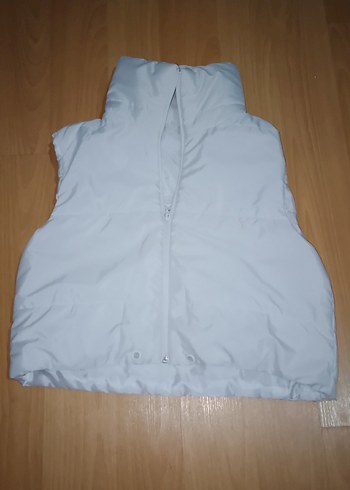 Kadın Gri Fermuarlı Yüksek Yakalı Yelek - Görsel 3