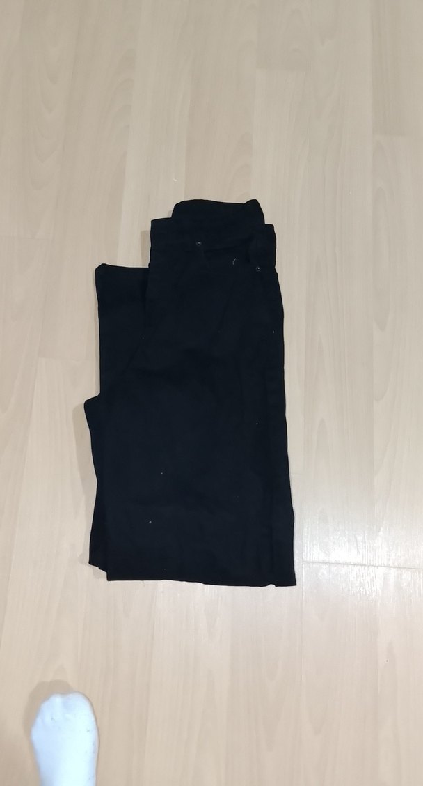 Kadın Siyah Bol Kesim Midi Kot Pantolon - Görsel 2