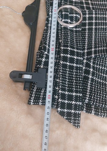 Tokalı Gri Ekose Midi Kadın Pantolon - Görsel 3