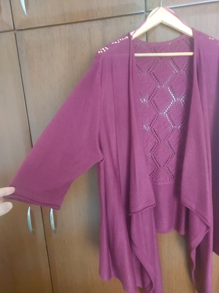 Bordo Bohem Salaş Kadın Hırka - Görsel 5