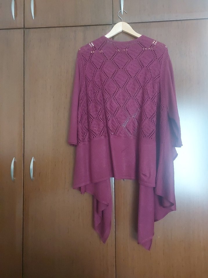 Bordo Bohem Salaş Kadın Hırka - Görsel 4