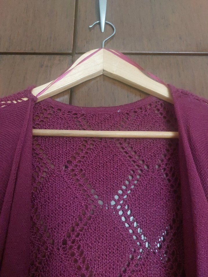 Bordo Bohem Salaş Kadın Hırka - Görsel 3