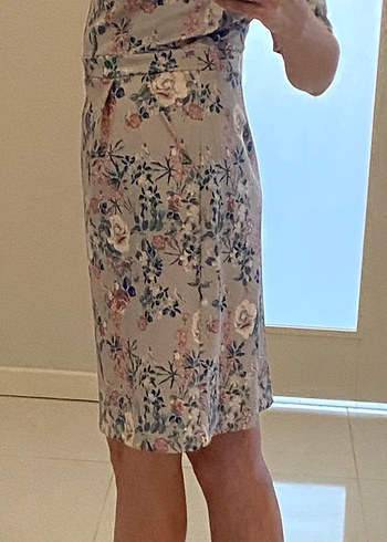 Desenli şık midi elbise - Görsel 2