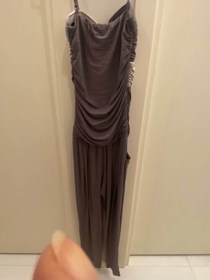 Kadın bej Askılı Midi Tulum - Görsel 5