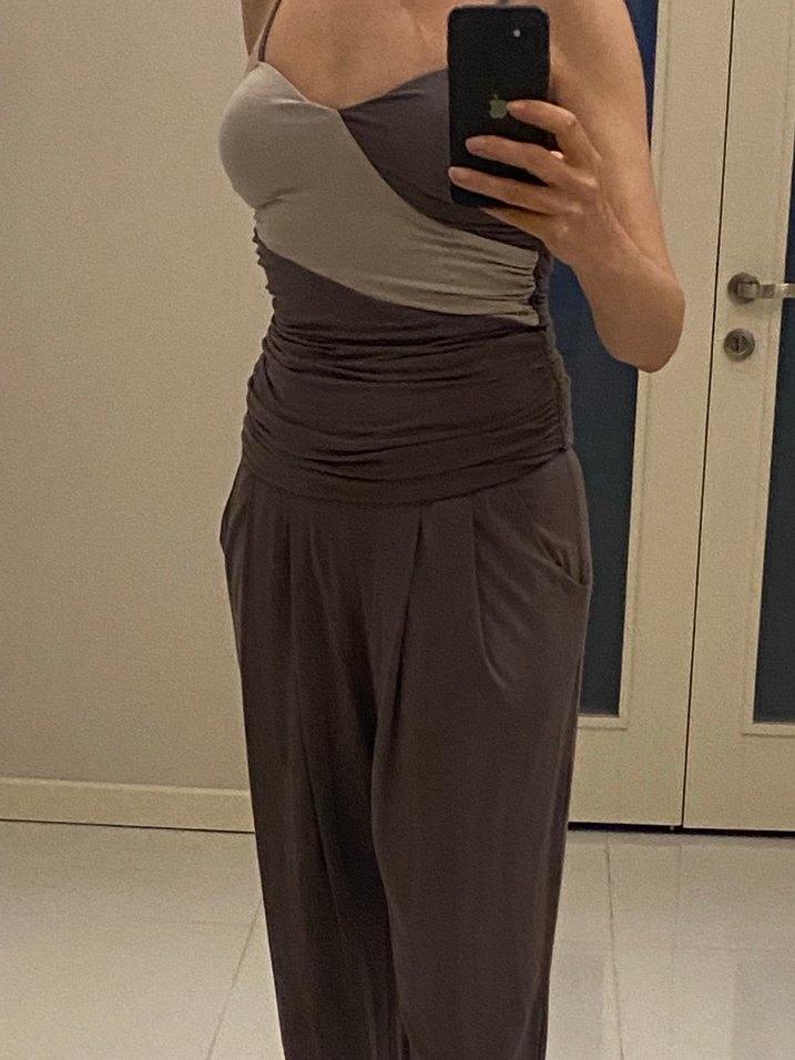 Kadın bej Askılı Midi Tulum - Görsel 2