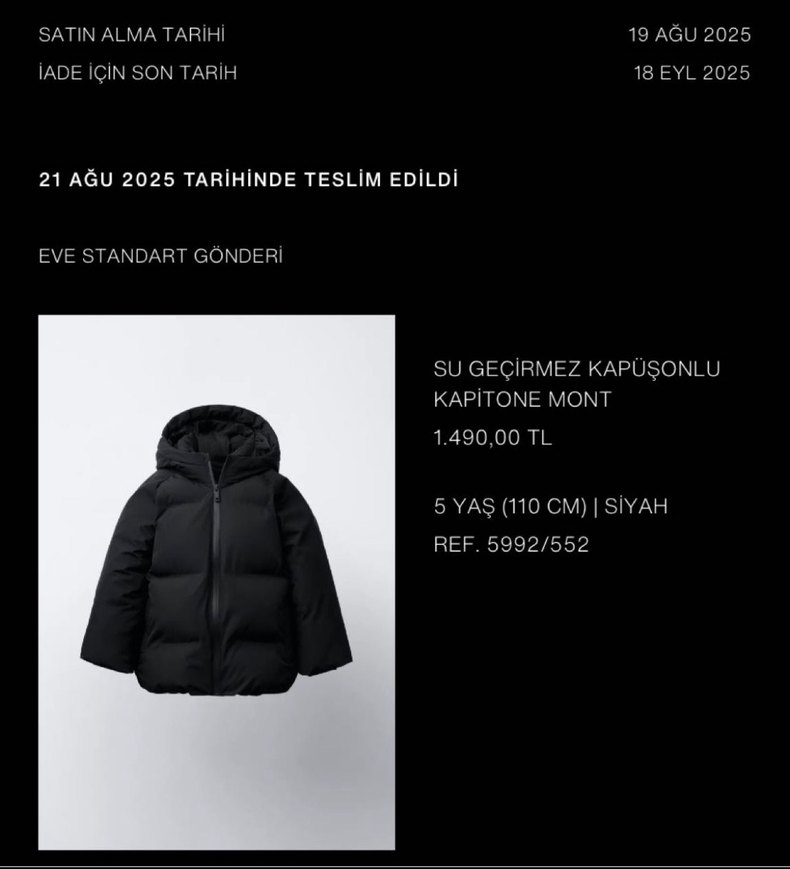 Zara su geçirmez çocuk mont 5 yaş - Görsel 5