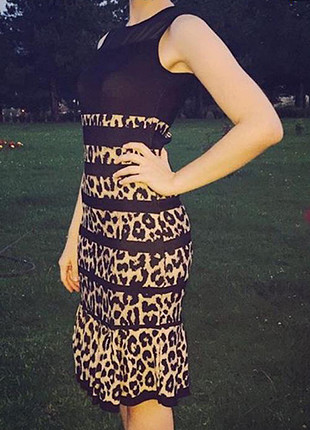 Leopar İpekyol elbise 