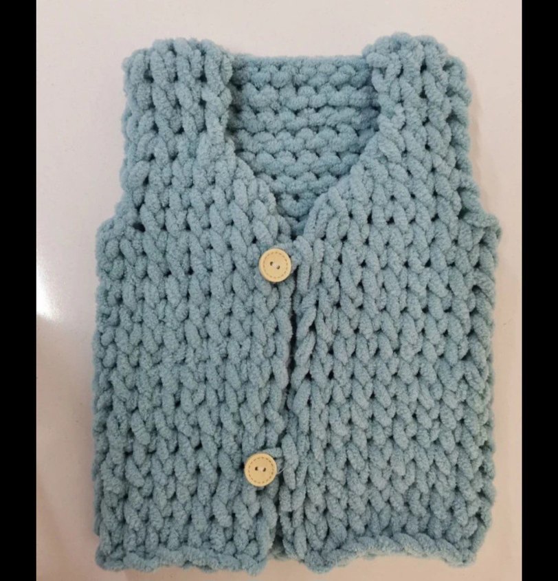 Pastel Renkli Örgü Çocuk Battaniyesi - Görsel 4