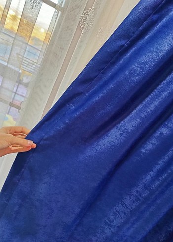 kanat pileli fon perde sakx mavisi 4 adet fiyat - Görsel 12