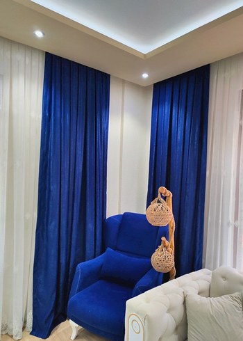 kanat pileli fon perde sakx mavisi 4 adet fiyat - Görsel 7