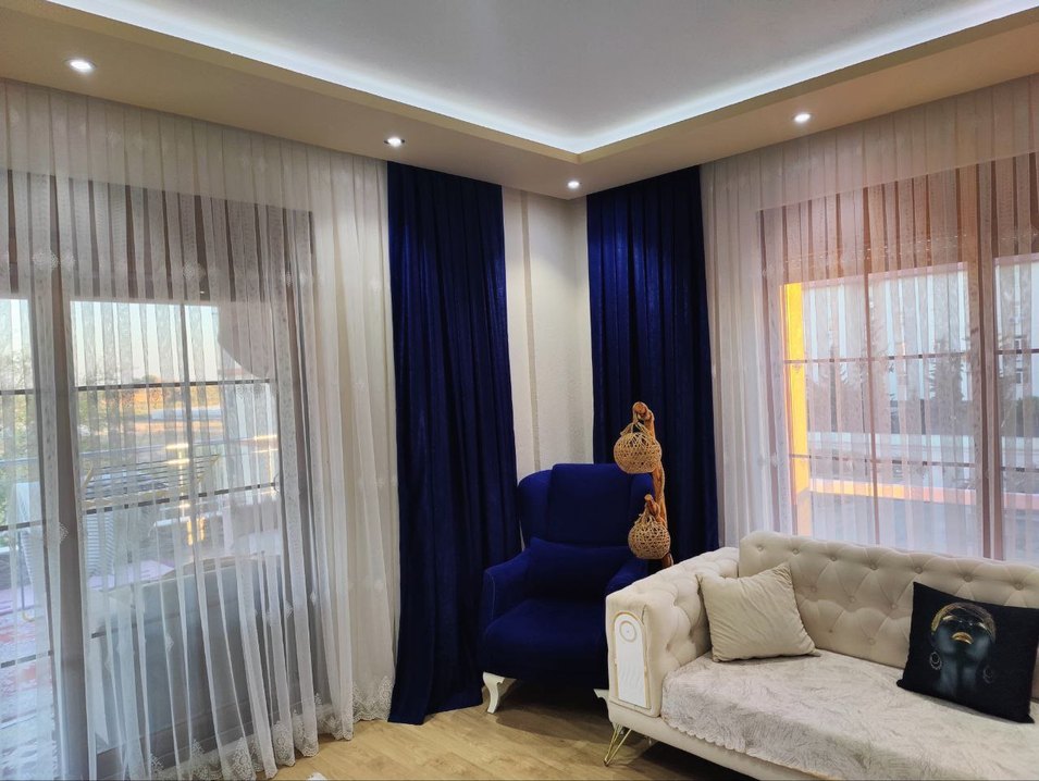 kanat pileli fon perde sakx mavisi 4 adet fiyat - Görsel 5