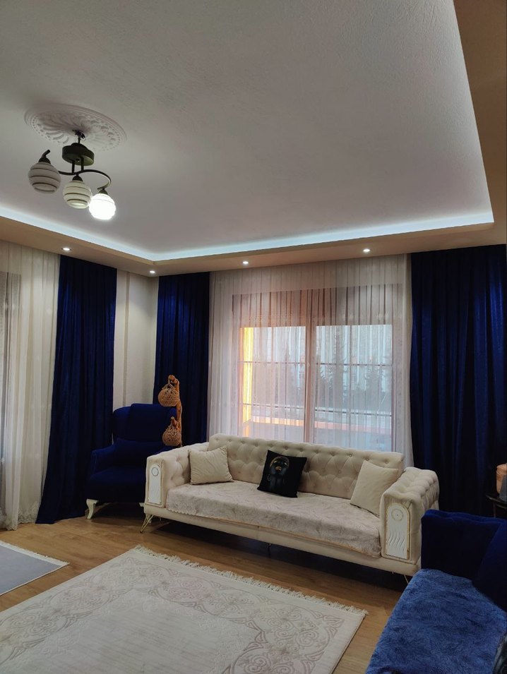 kanat pileli fon perde sakx mavisi 4 adet fiyat - Görsel 3