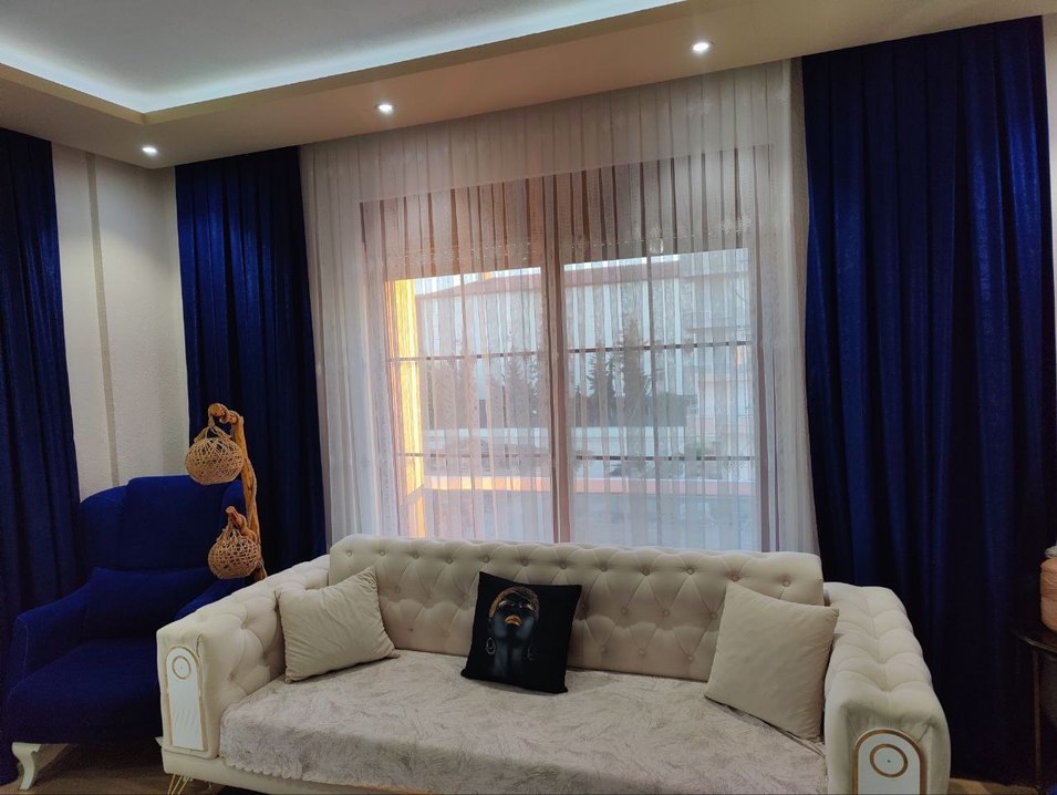 kanat pileli fon perde sakx mavisi 4 adet fiyat - Görsel 4