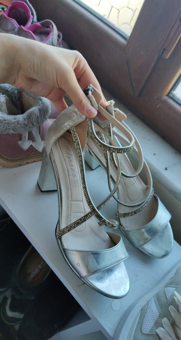 Gri Yılan Desenli Stiletto Topuklu Kadın Ayakkabı - Görsel 2