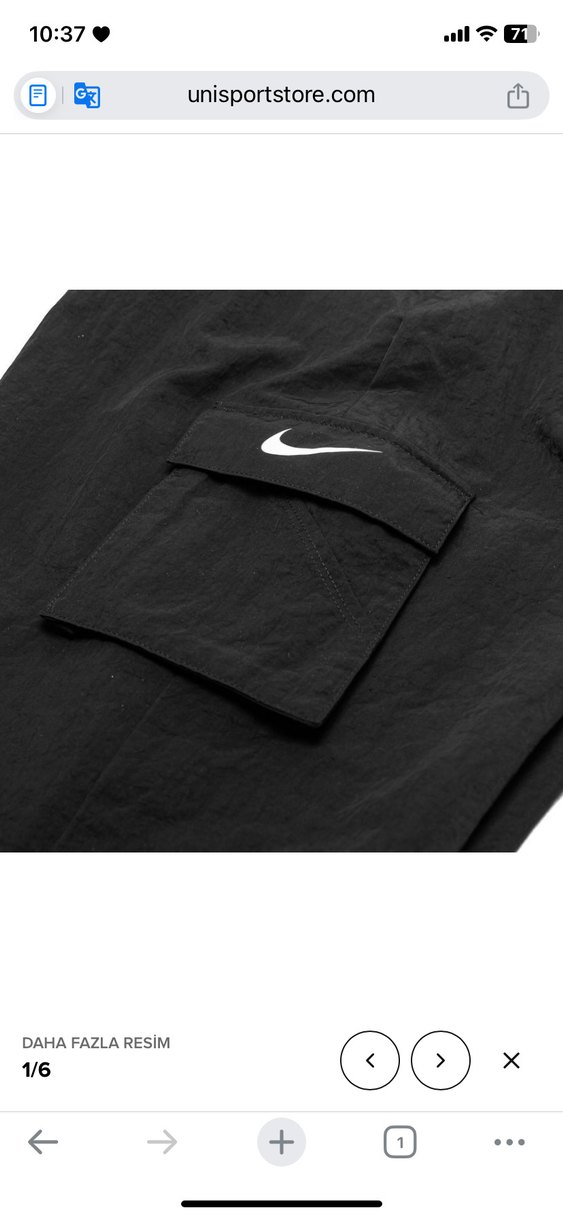 Nike Siyah Bol Kesim Kemerli kadın Pantolon - Görsel 4