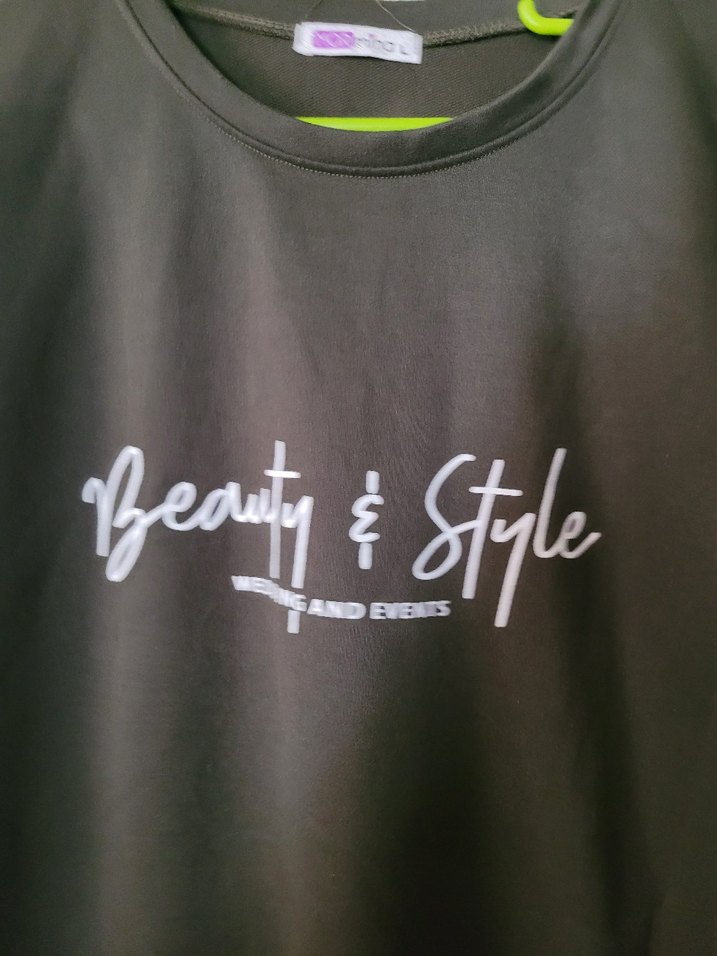 Haki yeşili Baskılı Uzun Kollu Kadın Sweatshirt - Görsel 2