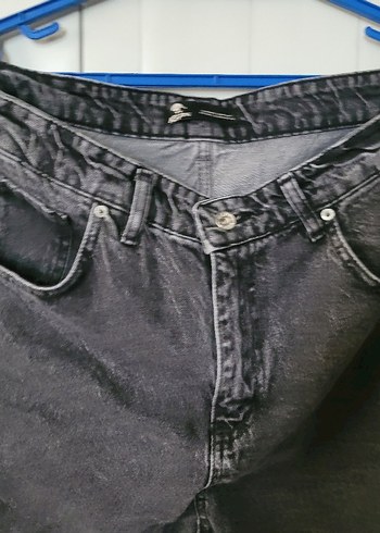 Gri Bol Kesim Kadın Denim Pantolon - Görsel 2