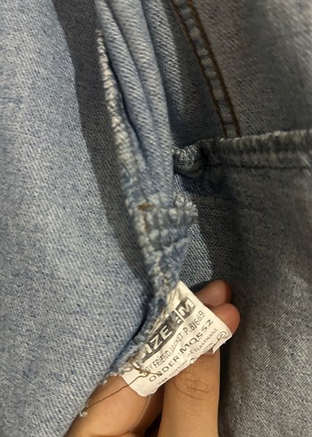 Kadın Gri Mavi Düğmeli Denim Ceket - Görsel 2