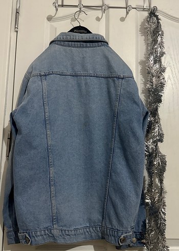 Kadın Gri Mavi Düğmeli Denim Ceket - Görsel 4