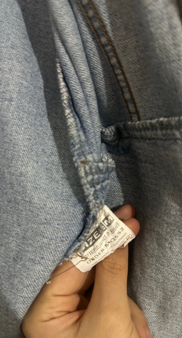 Kadın Gri Mavi Düğmeli Denim Ceket - Görsel 2