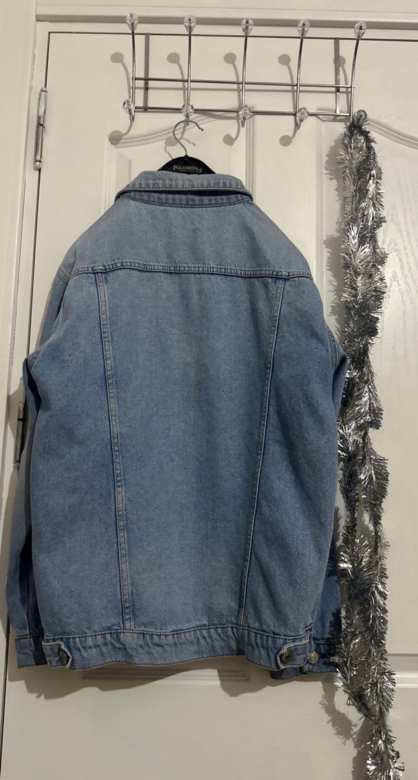 Kadın Gri Mavi Düğmeli Denim Ceket - Görsel 4