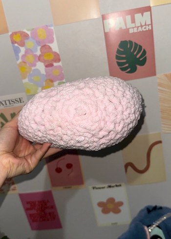 Pembe Peluş Oyuncak Kalp Yastık - Görsel 4