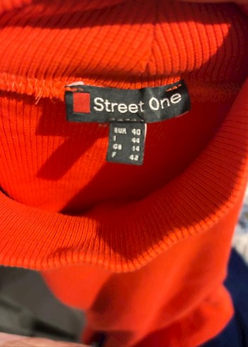 StreetOne Kadın Kırmızı Yüksek Yakalı Uzun Kollu Triko