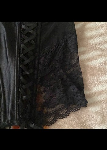 diğer Beden siyah Renk Siyah Dantel İşlemeli Gotik Büstiyer