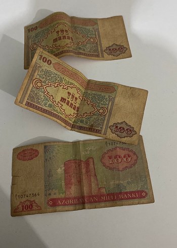 Altın Renkli Azerbaycan 100 Manat Eski Banknotlar