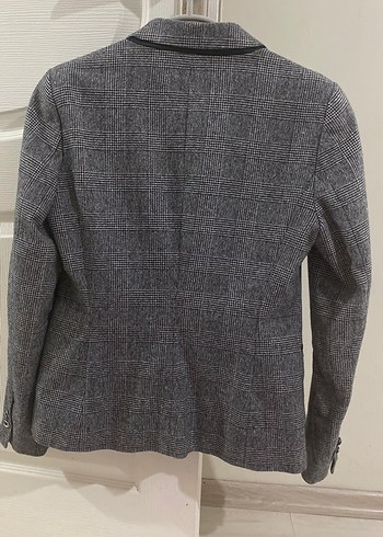 Kadın Gri Düğmeli Blazer Ceket - Görsel 5